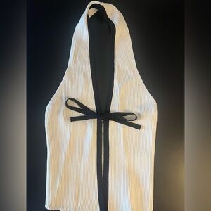 Oak + Fort - Halter Top with Contrast - XS